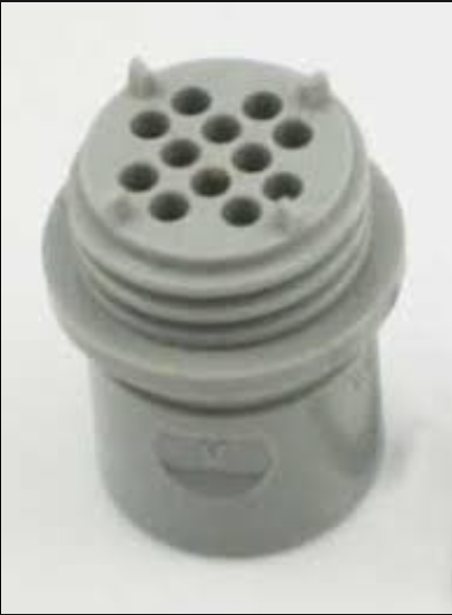 TBR12-111P - 12 contacts, black, V-LOC, bulkhead mounted receptacle